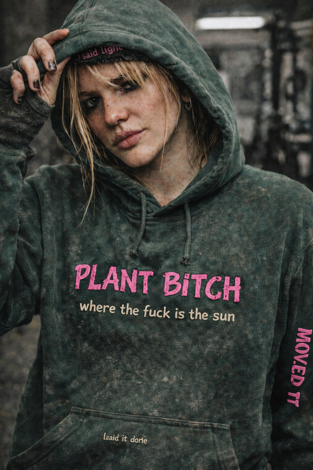 Plant Bitch hoodie reading where the fuck is the sun