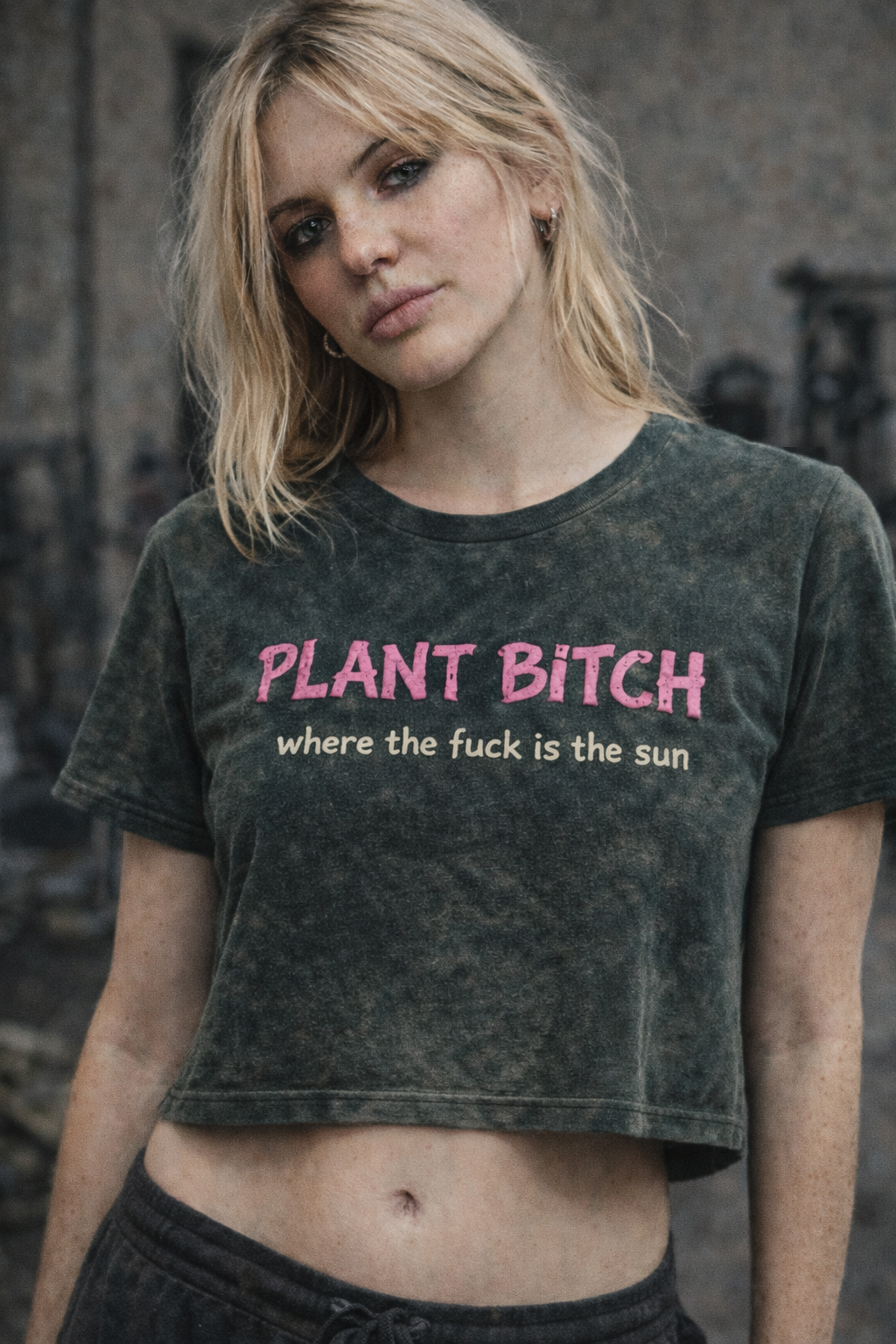 Plant Bitch charcoal crop tee