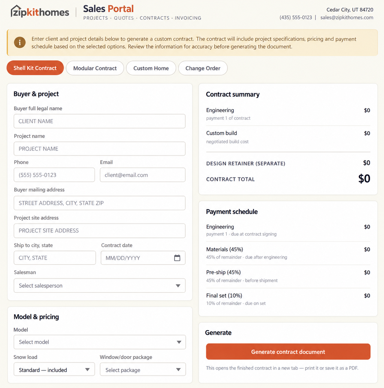 ZipKit Quoting Tool — screenshot 4